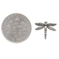 Sterling Silver Detailed Dragonfly Post Earrings with Dime