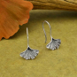 Nina Designs Sterling Silver Ginkgo Leaf Earrings beauty shot