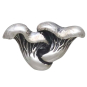 Sterling Silver Chanterelle Mushroom Stud Earrings Front View