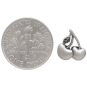 Sterling Silver Cherry Post Earrings with Dime