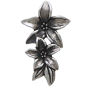 Sterling Silver Flower and Leaves Post Earrings Front View