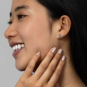 Sterling Silver Moth Post Earrings 7x8mm  on model
