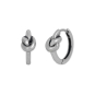 Sterling Silver Knot Huggie Hoop 16x7mm