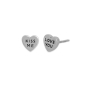 Silver Candy Hearts Post Earrings - Love You & Kiss Me 7x7mm