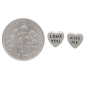 Silver Candy Hearts Post Earrings - Love You & Kiss Me with Dime