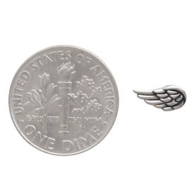 Sterling Silver Mini Angel Wing Post Earrings with Dime