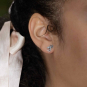 Sterling Silver Cupid Post Earrings 7x13mm on model