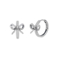 Nina Designs Sterling Silver Huggie Hoop with Bow 14x11mm