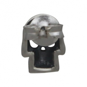 Sterling Silver Skull Post Earring 9x6mm