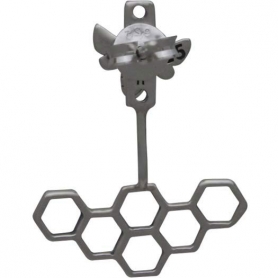 Sterling Silver Honey Bee and Honeycomb Ear Jacket 22x17mm