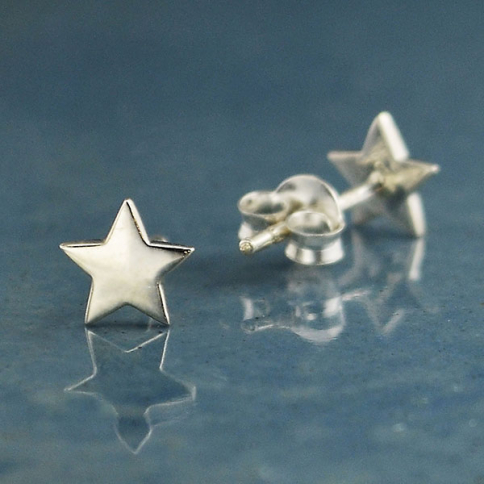 Sterling Silver Star Post Earrings 6x6mm