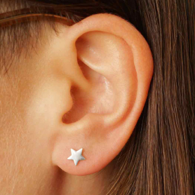 Sterling Silver Star Post Earrings 6x6mm