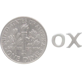 terling Silver XO Post Earrings next to dime