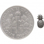 Sterling Silver Pineapple Post Earrings 7x3mm