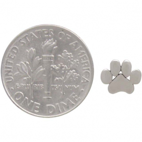 Sterling Silver Paw Print Post Earrings 6x7mm