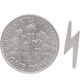  Sterling Silver Lightning Bolt Post Earrings 14x4mm