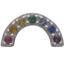  Sterling Silver Rainbow Post Earrings with Nano Gems 4x8mm