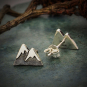 Nina Designs Sterling Silver Snow Cap Mountain Post Earrings beauty shot