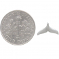  Sterling Silver Whale Tail Post Earrings 6x10mm