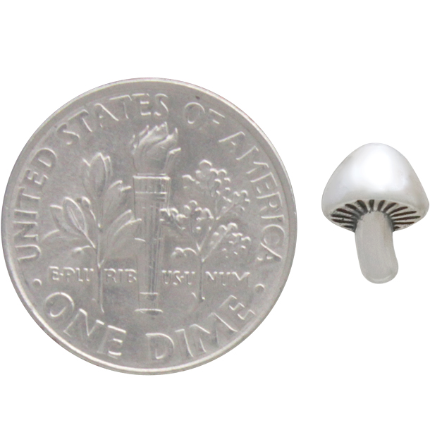  Sterling Silver Mushroom Post Earrings 8x6mm
