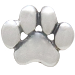  Sterling Silver Tiny Puffed Paw Post Earrings 5x6mm