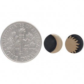 Sterling Silver Post Earrings with Bronze Sun and Moon 8x8mm