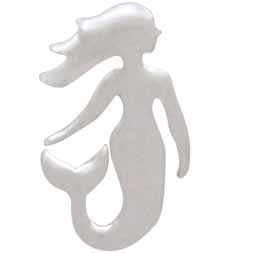  Sterling Silver Mermaid Post Earrings 10x6mm