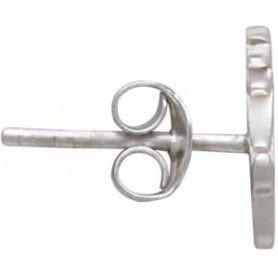  Sterling Silver Mermaid Post Earrings 10x6mm