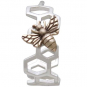  Silver Honeycomb Hoop Huggie Earring with Bronze Bee 17x15mm