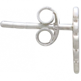  Sterling Silver Monstera Stud Earrings 10x8mm