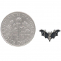  Sterling Silver Detailed Bat Post Earrings 6x10mm