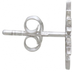  Sterling Silver Snowflake Post Earrings 11mm