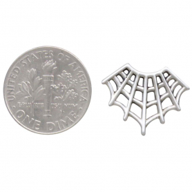 Sterling Silver Spider Web Post Earrings 14x17mm