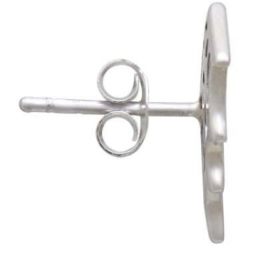 Sterling Silver Spider Web Post Earrings 14x17mm