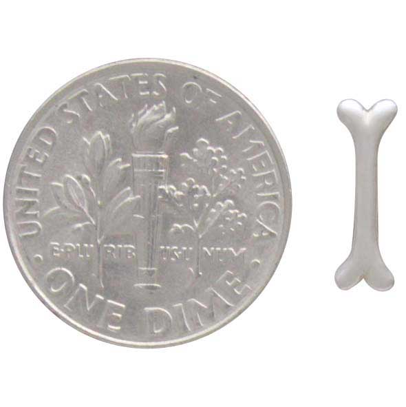 Sterling Silver Bone Post Earrings 3x10mm