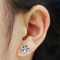 Sterling Silver Plumeria Post Earrings 8x8mm