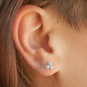 Sterling Silver Three Nano Gem Cluster Post Earrings 5x5mm