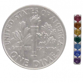 Sterling Silver Rainbow Bar Post Earrings 13x2mm