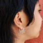  Sterling Silver Hoop Earrings - Lotus Petal Design 22x21mm