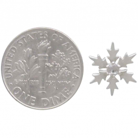  Sterling Silver Snowflake Post Earrings with Nanogem 11x11mm