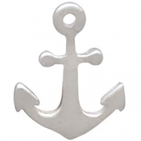 Sterling Silver Anchor Post Earrings 8x6mm