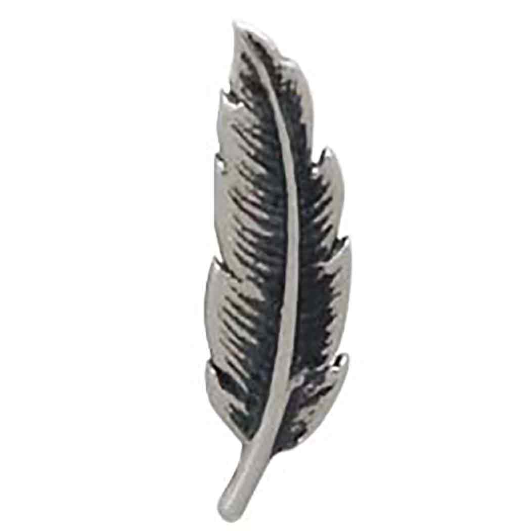 Sterling Silver Feather Post Earrings 3x10mm