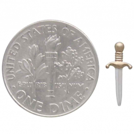 Mixed Metal Mini Dagger Post Earrings 11x4mm