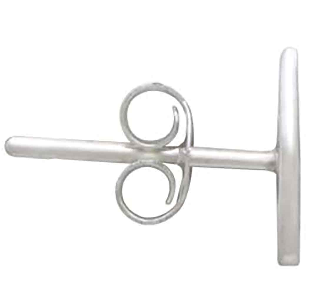 964S-23 = Earring Post & Cup 3mm with Peg - Sterling Silver (Pkg of 10) -  FDJ Tool