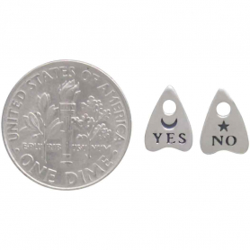Sterling Silver Ouija Post Earrings 9x6mm