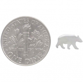Sterling Silver Bear Post Earrings 5x9mm