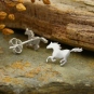  Sterling Silver Running Horse Post Earrings 8x13mm