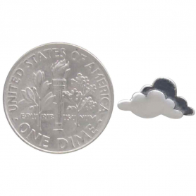 Sterling Silver Layered Cloud Post Earrings 6x11mm