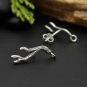  Sterling Silver Branch post Earrings with Loop 18x15mm