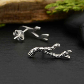 Sterling Silver Branch Post Earrings 13x12mm DISCONTINUED